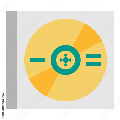 Optical disk dvd cd blue ray multimedia - flat icon