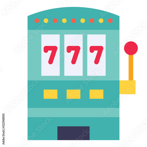 Slot machine lucky winner jackpot - flat icon