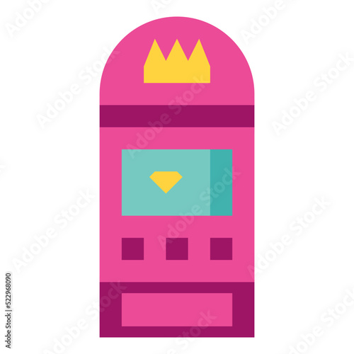 Video lottery slot machine casino - flat icon