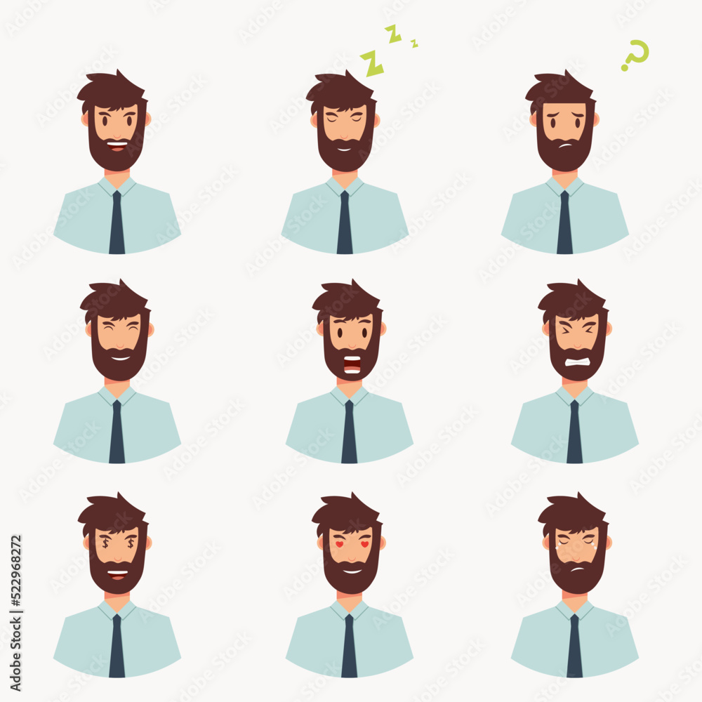 businessman character with expressive faces Vector illustration businessman character with expressive faces Vector illustration