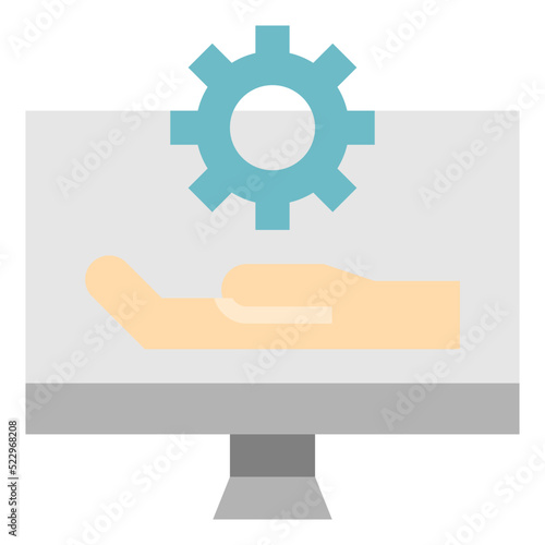 Support customer care software development - flat icon