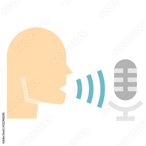 Voice command talk speech multimedia - flat icon