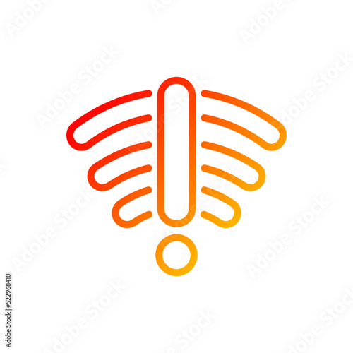 No internet connection pixel perfect gradient linear vector icon. Check router and modem. Wireless network error. Thin line color symbol. Modern style pictogram. Vector isolated outline drawing