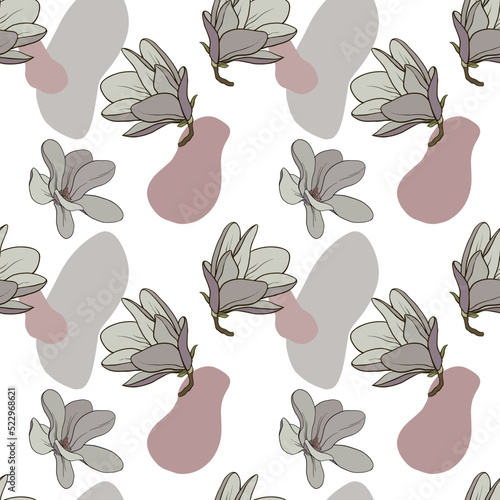 magnolia seamless pattern