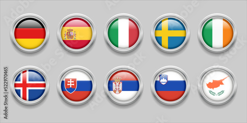 Europe Round Flags Set Collection 3D round flag, badge flag, Cyprus, Ireland, Slovakia, Iceland, Slovenia, Serbia, Italy, Spain, Germany, Sweden Free Download Europe Round Flags Set Collection 3D round flag, badge flag, Cyprus, Ireland, Slovakia, Iceland, Slovenia, Serbia, Italy, Spain, Germany, Sweden - GFXLoad