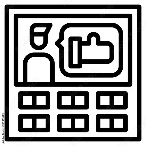 Billboard advertising building like marketing - outline icon
