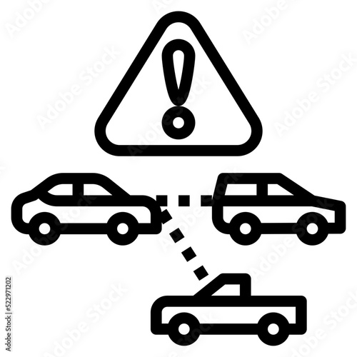 Collision avoidance warning ai artificial intelligence - outline icon