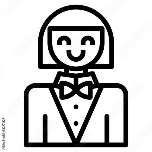 Croupier girl woman worker business - outline icon