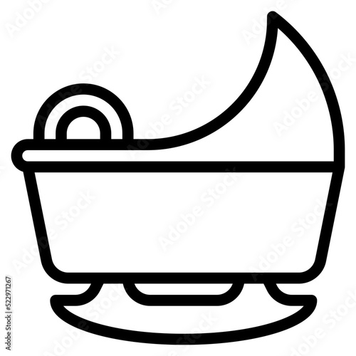 Cradle,bassinet,sleep,baby,accessories - outline icon
