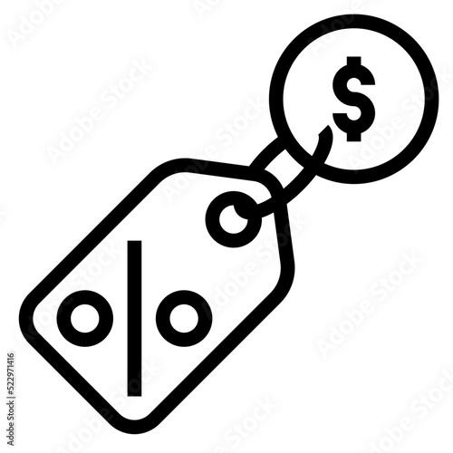 Commission tax vat income - outline icon