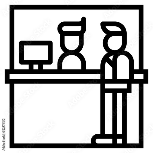 Infomation tourist service - outline icon