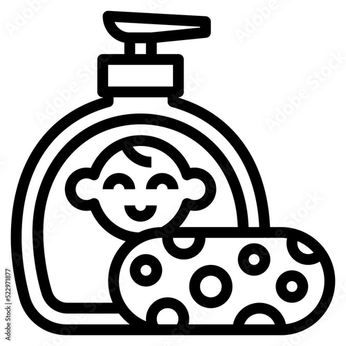 Soap,sponge,bath,baby,accessories - outline icon