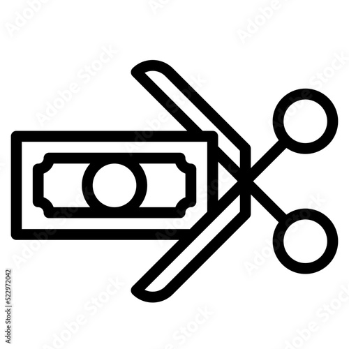 Tax cut loss money vat - outline icon