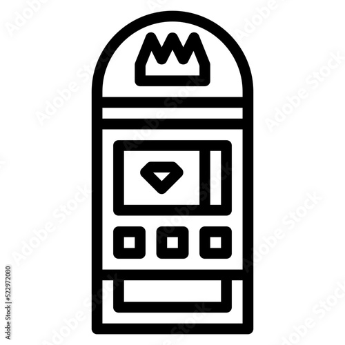 Video lottery slot machine casino - outline icon