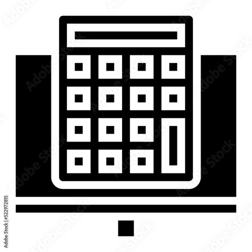Calculator computer profits merchant ecommerce - solid icon