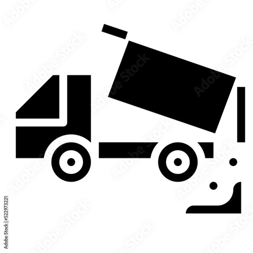 Dumper tool construction - solid icon