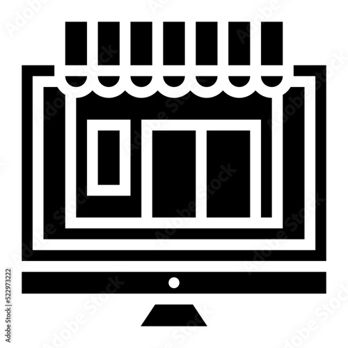 Ecommerce online shop business mart - solid icon