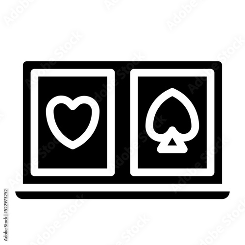 Online cards casino gambling poker - solid icon