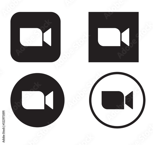 Video call icon set. Video camera related icons.