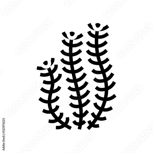 hornwort marine seaweed glyph icon vector. hornwort marine seaweed sign. isolated symbol illustration