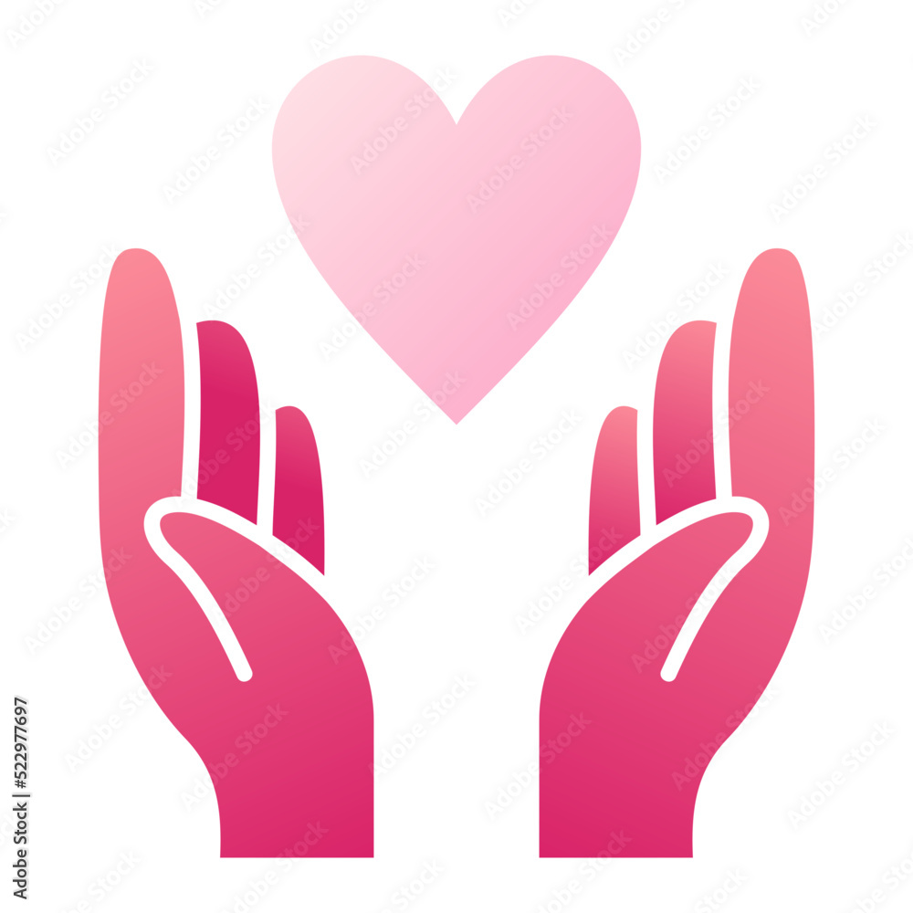 Obraz premium Hand With Heart Icon