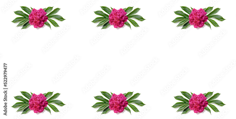 Mockup invitation, pink peony frame on white, flower background. Flat lay, top view, high quality Mockup invitation, pink peony frame on white, flower background. Flat lay, top view, high quality