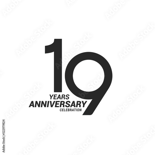 19 years anniversary celebration logotype