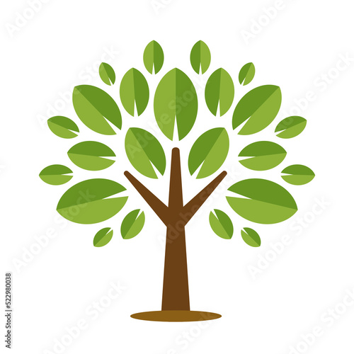 tree logo icon flat vector illustration 