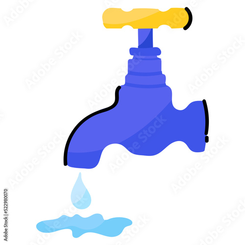 Check out doodle sticker of faucet