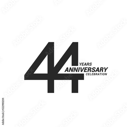 44 years anniversary celebration logotype
