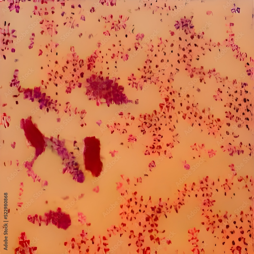 Biofilm of antibiotic resistant bacteria, closeup view. Rodshaped and