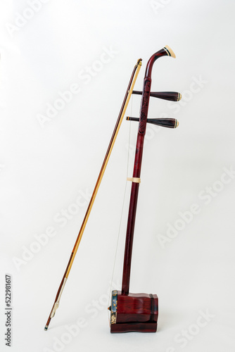 Erhu : Chinese two-stringed bowed musical instrument photo