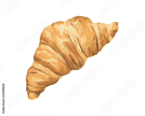 croissant isolated on white. croissant. vector illustration. watercolor. food.