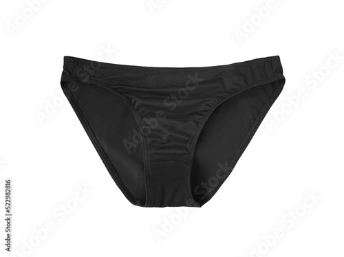 Black classic swimsuit bottom for women isolated on white