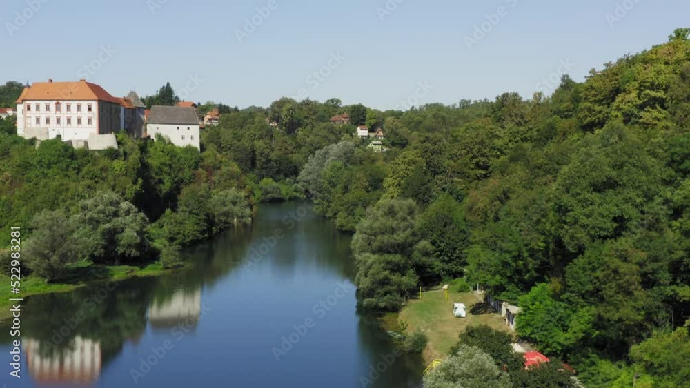 Aerial view of the Dobra River in Croatia Aerial view of the Dobra River in Croatia