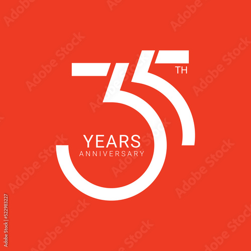 35, 35th Year Anniversary Logo, Vector Template Design element for birthday, invitation, wedding, jubilee and greeting card illustration.