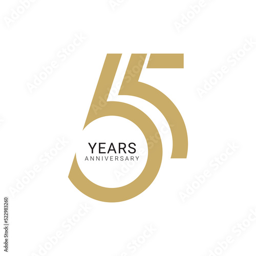 65, 65th Year Anniversary Logo, Vector Template Design element for birthday, invitation, wedding, jubilee and greeting card illustration.