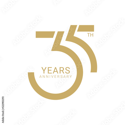 35, 35th Year Anniversary Logo, Vector Template Design element for birthday, invitation, wedding, jubilee and greeting card illustration. photo