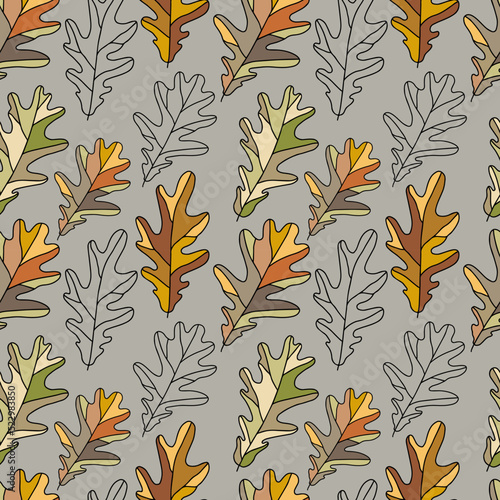 oak leaves seamless pattern 3