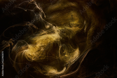 Liquid fluid art abstract background. Dark multicolored smoke dancing acrylic paints underwater, space ocean, universe explosion
