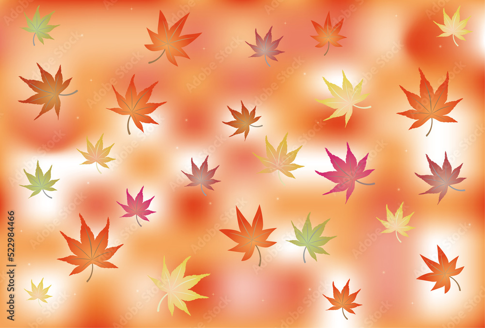 フレーム素材 鮮かで可愛い紅葉したモミジ フレーム素材 鮮かで可愛い紅葉したモミジ