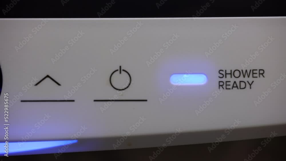 Bathroom White Water Heater Display. Dolly Slider Shot. 60 FPS, 4k, ProRes Bathroom White Water Heater Display. Dolly Slider Shot. 60 FPS, 4k, ProRes