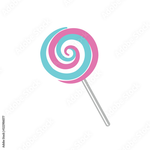 lollipop isolated on white. vector illustration. candy icon. pink lollipop.