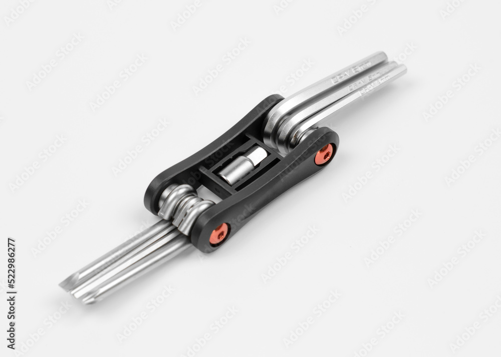 Multitool key for bicycle isolated on white background Multitool key for bicycle isolated on white background