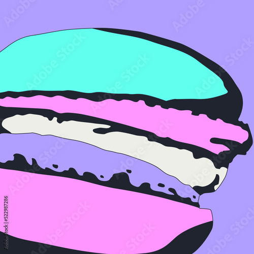 fashion minimal illustration.  Stylish sweet macaroon