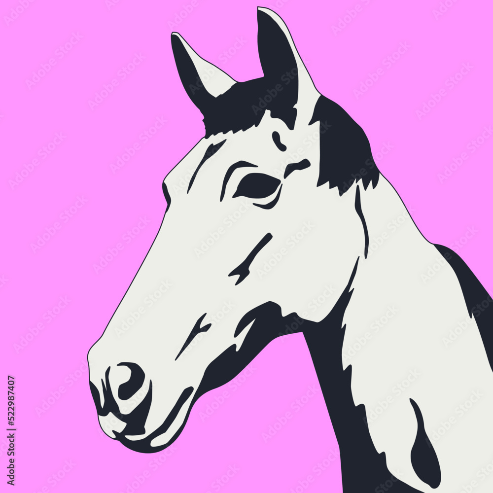 fashion minimal illustration. Stylish horse. animal lover concept