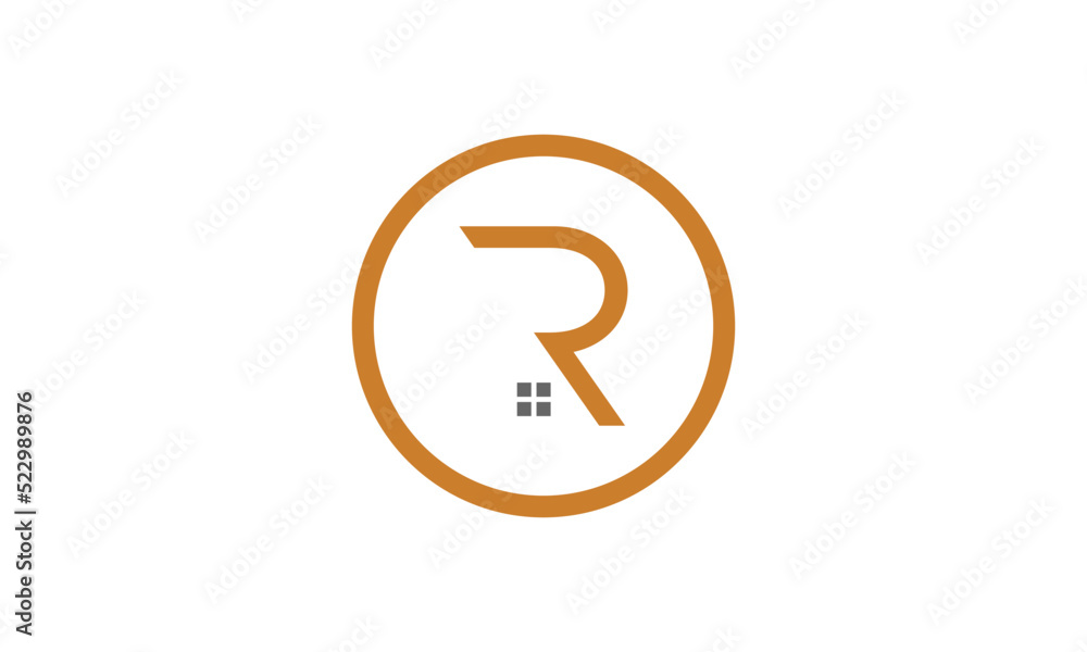 Logo design of R in vector for construction, home, real estate, building, property. Minimal awesome trendy professional logo design template Logo design of R in vector for construction, home, real estate, building, property. Minimal awesome trendy professional logo design template
