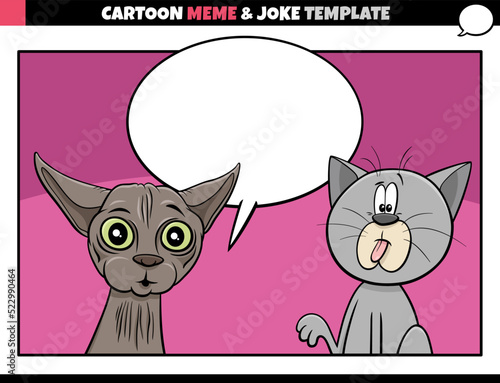 cartoon meme template with funny cat characters