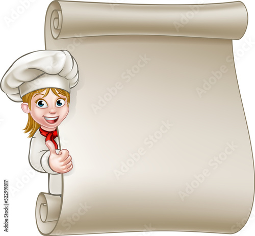 Cartoon woman chef or baker...