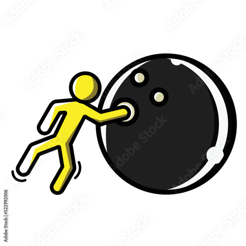 The illustration of bowling player vector. Suitable for game and play.